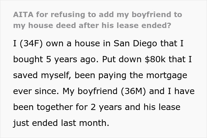 Woman Invests Life Savings Into Buying A House, BF Pays Rent But Expects Ownership Woman Invests Life Savings Into Buying A House, BF Pays Rent But Expects Ownership