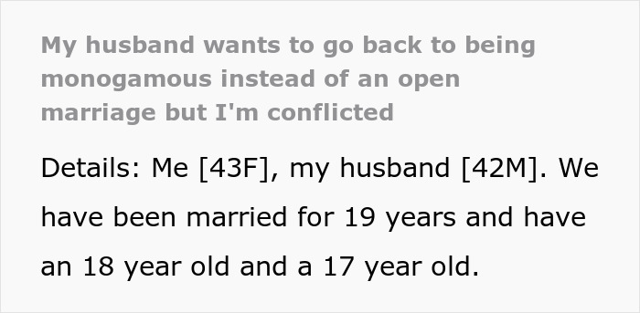 Woman rediscovers herself after husband proposes open marriage, showing her strength and refusal to close it. Woman rediscovers herself after husband proposes open marriage, showing her strength and refusal to close it.