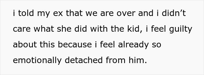A person shares a text about telling their ex they are over and not caring about their kid, feeling guilty and detached. dad, uncle, brother A person shares a text about telling their ex they are over and not caring about their kid, feeling guilty and detached. dad, uncle, brother