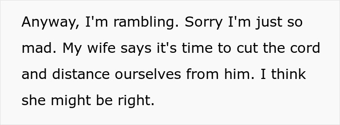 Text excerpt showing a frustrated person discussing cutting ties with a friend who works as a server, feeling conflicted. Text excerpt showing a frustrated person discussing cutting ties with a friend who works as a server, feeling conflicted.