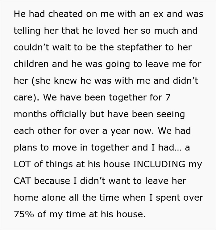 Alt text: Betrayed girlfriend shares story of boyfriend&rsquo;s plans to leave her and how she ensured he ends up with nobody.