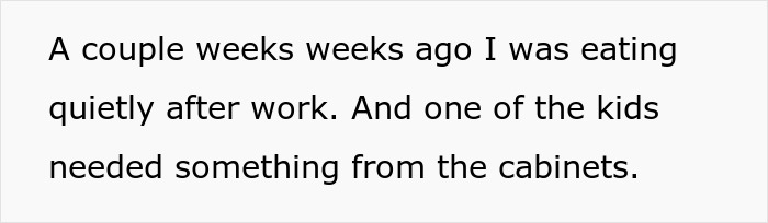 Text excerpt about a man frustrated with noisy cabinets who superglues rubber to reduce slamming noise.