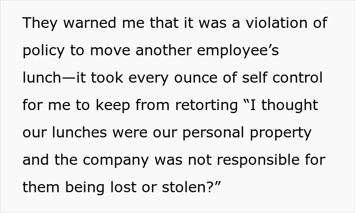 HR Refuses To Get Involved With Lunch Thief Issue Until Man Cleverly Uses HR Person's Food As Bait