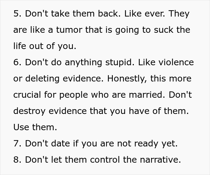Text showing advice about avoiding toxic friendships and handling evidence, emphasizing not ruining friendships over a stupid boy.
