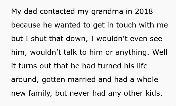 Estranged dad leaves entire inheritance to daughter while stepmom demands she share it equally in family dispute.