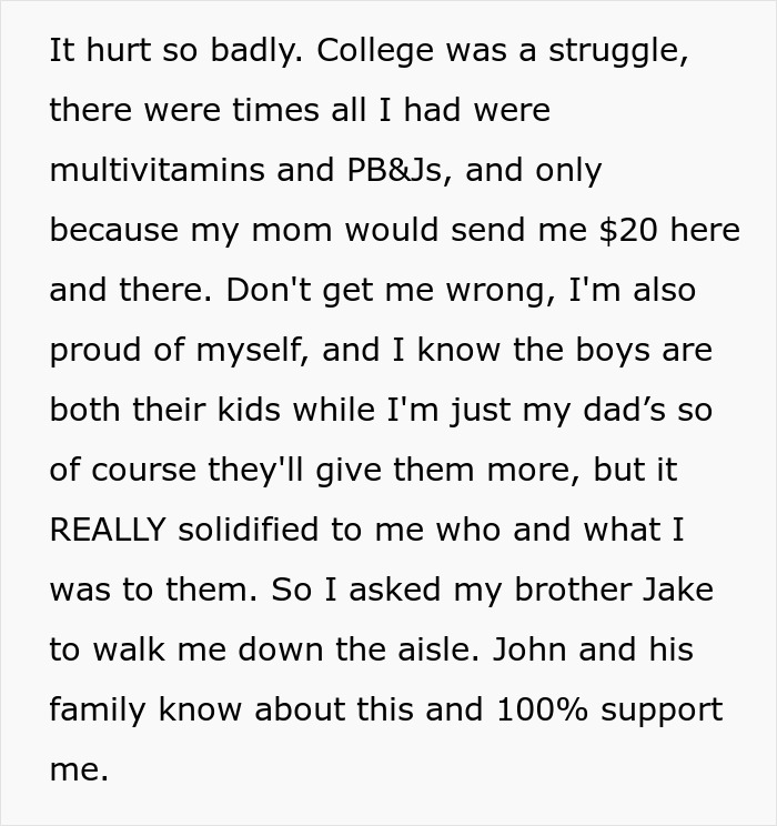 Woman Discovers Dad Had Trust Fund For All Kids But Her, Picks Brother To Walk Her Down The Aisle