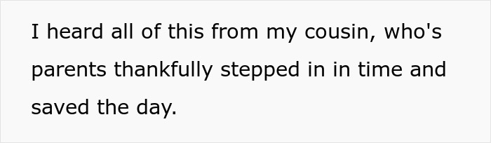 Text on screen showing someone recounting a dramatic story involving their mom that sounds like a soap opera.