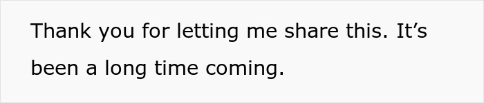 Text saying thank you for letting me share this, it’s been a long time coming about cheater learning a harsh lesson.