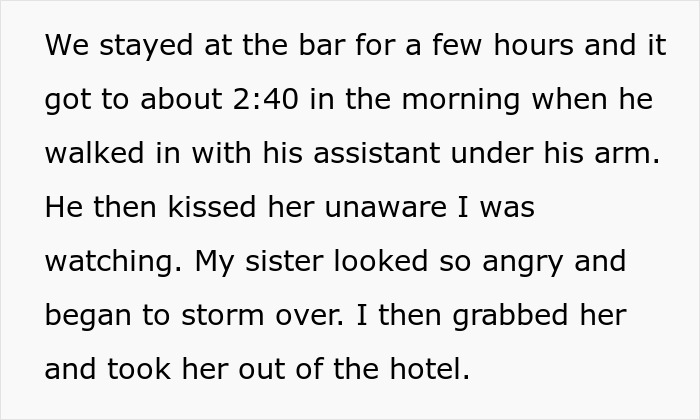 Text describing discovering evidence of husband's affair and seeking revenge by getting involved with his brother.