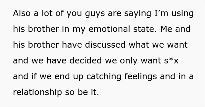 Wife gets evidence of husband&rsquo;s affair and then forms a complicated relationship with his brother.