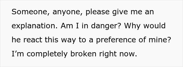 Alt text: Woman feeling confused and broken after man&rsquo;s emotional outburst about mustard preference in their relationship.