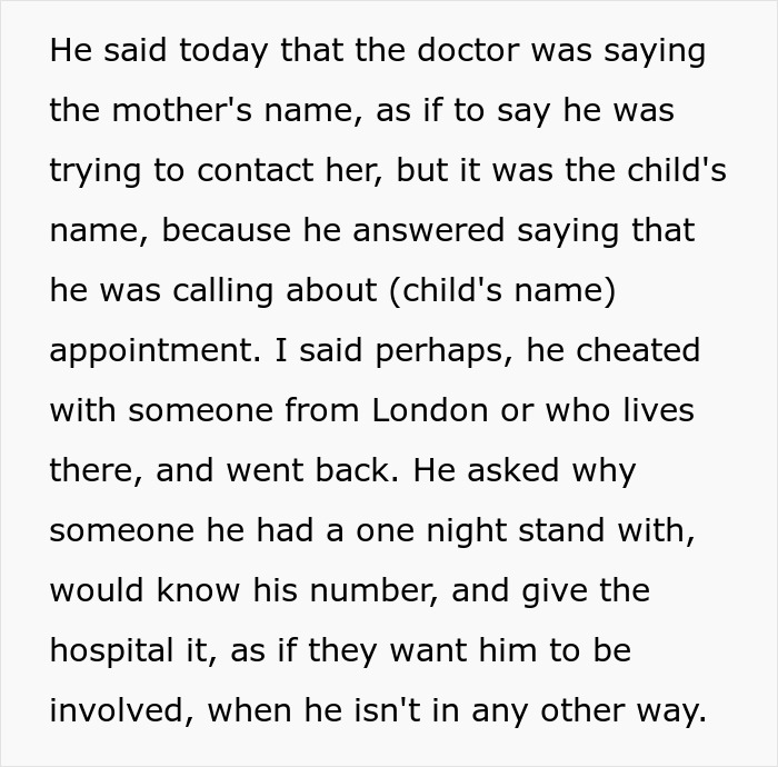 Trecho de texto sobre comportamento suspeito de marido e filho secreto, detalhando uma ligação médica para uma consulta.