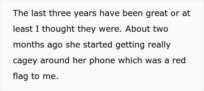 Text about suspicion and red flags in relationship with cheating girlfriend