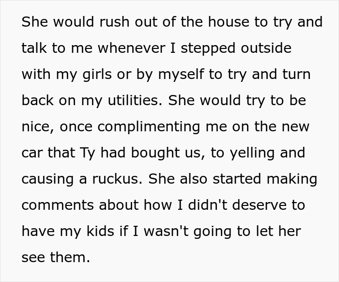 Text excerpt describing a woman sharing a crazy story about her mom’s dramatic and emotional behavior.
