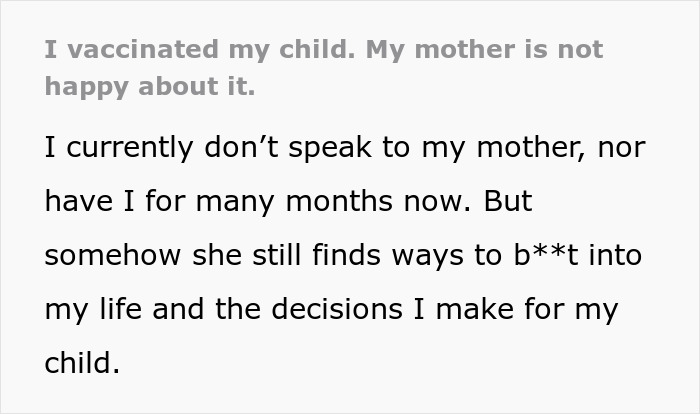 Text about a woman&rsquo;s mom displaying creepy behavior and causing shock and trembling over decisions for her baby.