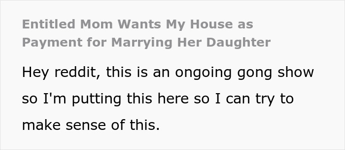Text post about a toxic mother-in-law refusing to leave daughter's home, claiming son-in-law owes her housing.