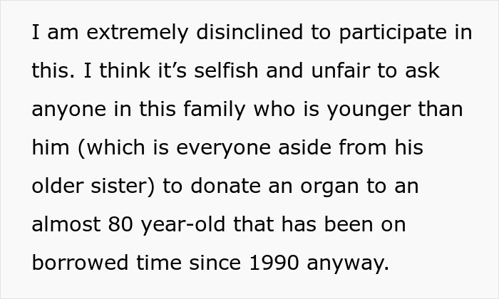 Man refuses to donate kidney to 77-year-old dad, calling it selfish to keep Frankenstein&rsquo;s monster alive.