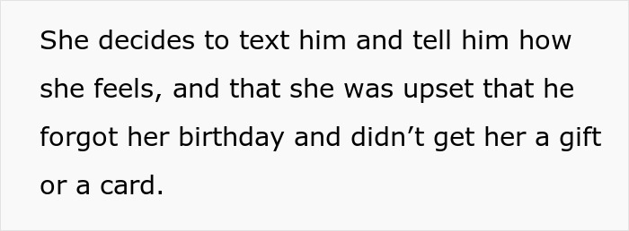 Text showing a teen texting her dad upset that he forgot her birthday and didn’t get her a gift or card. Text showing a teen texting her dad upset that he forgot her birthday and didn’t get her a gift or card.