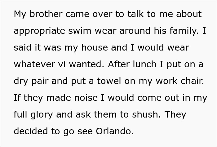 Man makes family uncomfortable by refusing to leave his house, escalating tension with bold actions and confrontations.