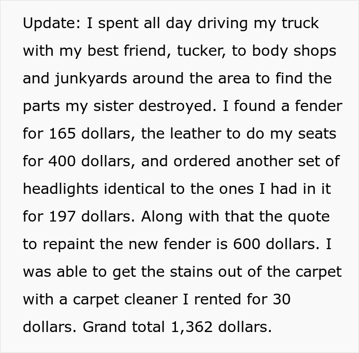 17YO Ruins Bro's Truck By Driving Drunk, Throws A Fit As He Demands $3.3K To Cover The Damage