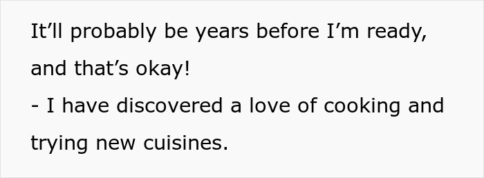 Text excerpt about discovering a love of cooking and trying new cuisines after a personal outburst over mustard.