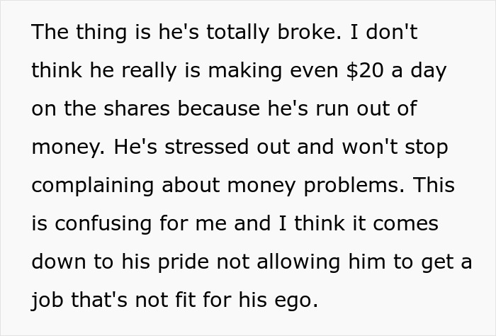 Text about a man proud of his ego, thinking best friend working as a server is low but avoiding asking for money. Text about a man proud of his ego, thinking best friend working as a server is low but avoiding asking for money.