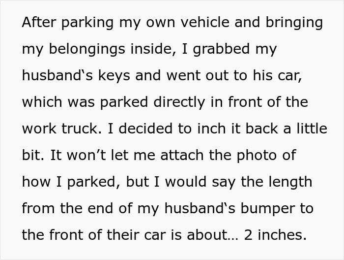 Woman's parking spot blocked by entitled guests, she traps their car and watches the situation unfold calmly.