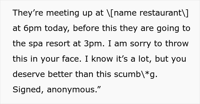 An anonymous note revealing a horrible boss's secret meeting for employee revenge.