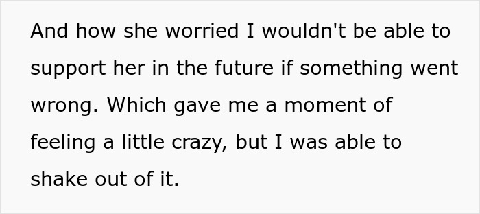 Text excerpt describes a man trying to ignore a gut feeling about his wife, overcoming anxiety.