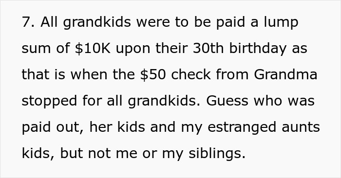 Excerpt about a woman ripping off her mom for years, leading to bankruptcy with $420K penalties after nibling revenge.