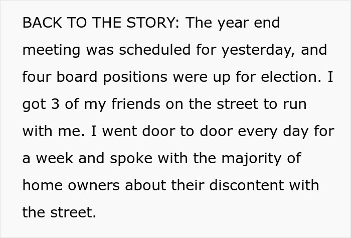 HOA demands dad remove trampoline text showing his effort to run for the board with support from neighbors.