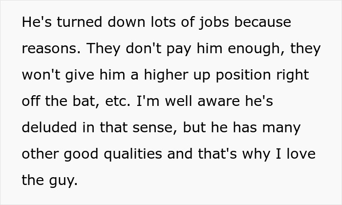 Text discussing a man thinking his best friend working as a server is low but not low enough to ask for money. Text discussing a man thinking his best friend working as a server is low but not low enough to ask for money.