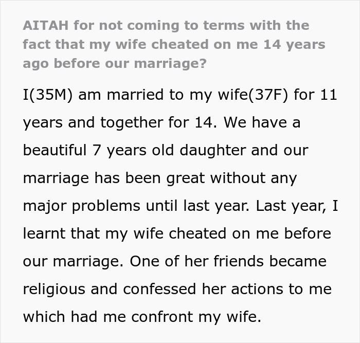 Wife's Newly Religious Ex Confesses Their Affair To Her Hubs, 14-Year-Old Secret Destroys Marriage