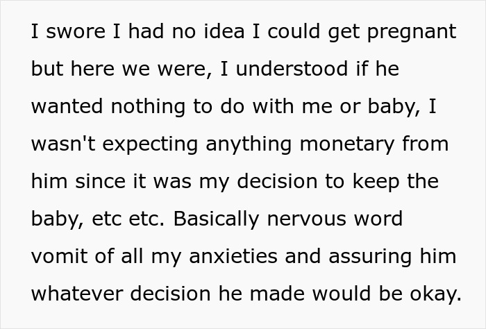 Text excerpt showing a woman sharing a crazy story about her mom with emotional anxieties and uncertain decisions.