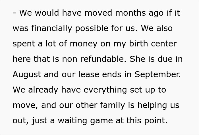 Text excerpt about moving plans with a focus on mom&rsquo;s creepy behavior leaving woman shocked and trembling.