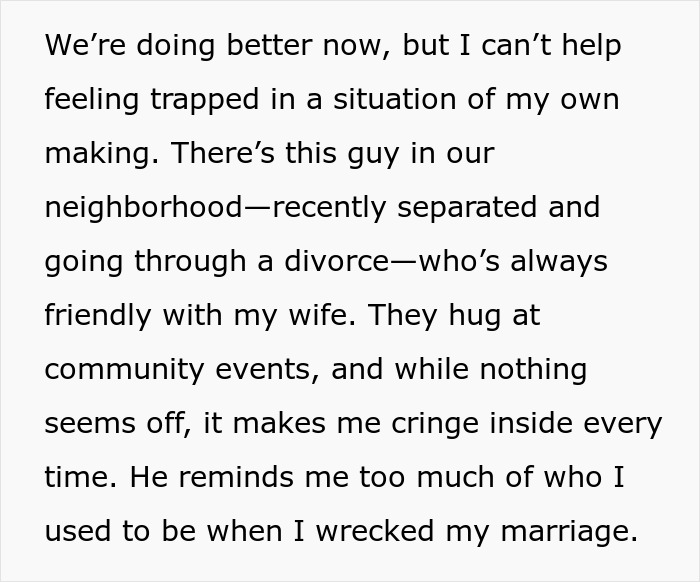 Alt text: Text about feeling trapped and regret from chasing a fantasy, reflecting on a cheater's harsh lesson.