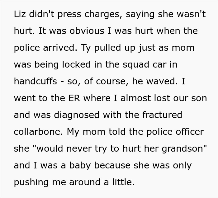 Woman shares a crazy story about her mom involving police, injury, and family drama like a soap opera.