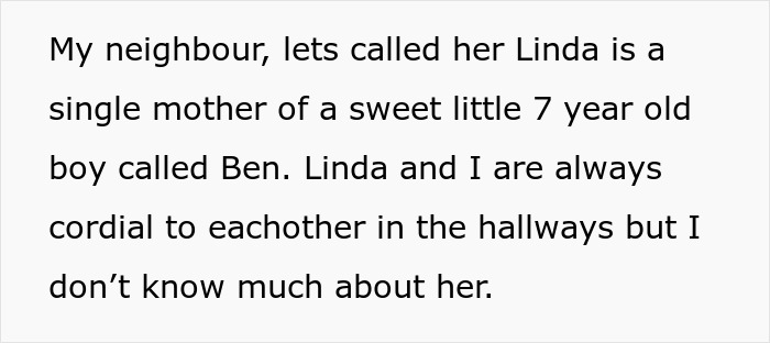 Text about neighbor Linda, single mother of Ben, as part of a story trying to transition her son into vegan.