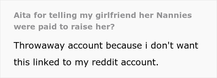 BF Dumped After Laughing At GF Who Was Raised By Nannies, Saying They Were In It For Fat Paycheck