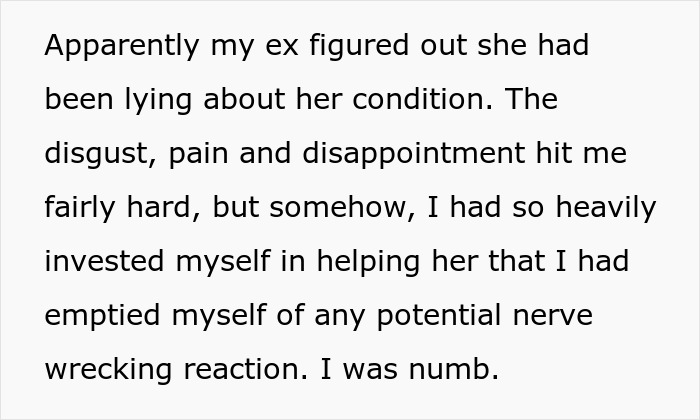 Text excerpt describing emotional pain after discovering a woman’s lies, related to cheating and scamming betrayal.