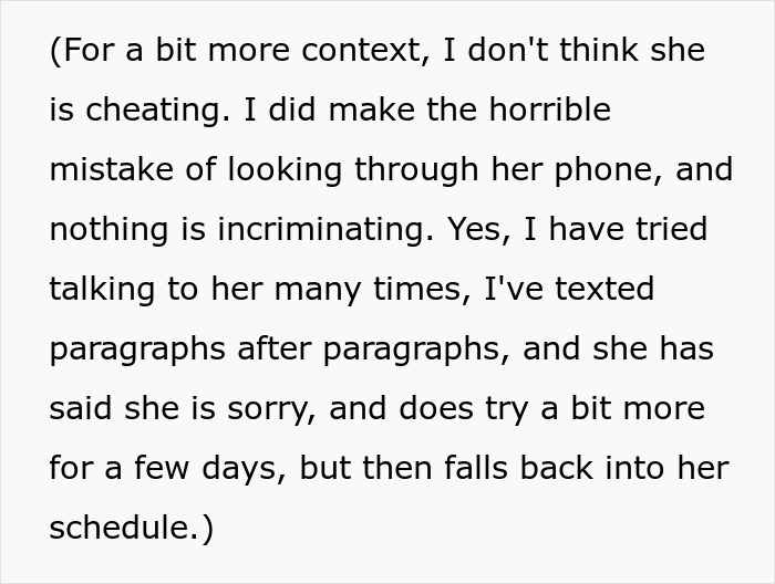 Text discussing a wife&rsquo;s career glow-up causing marriage trouble, with a pregnant partner feeling alone and unheard.