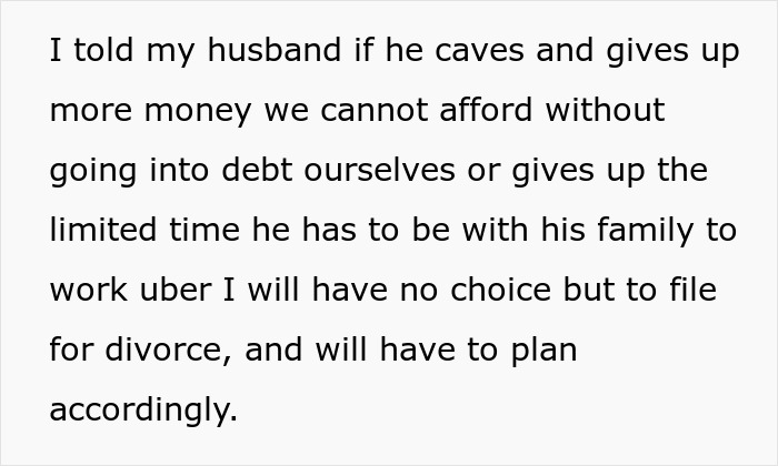Woman Threatens Divorce If Husband Financially Contributes To His Mother's Care: "Told Him That Is Nuts"