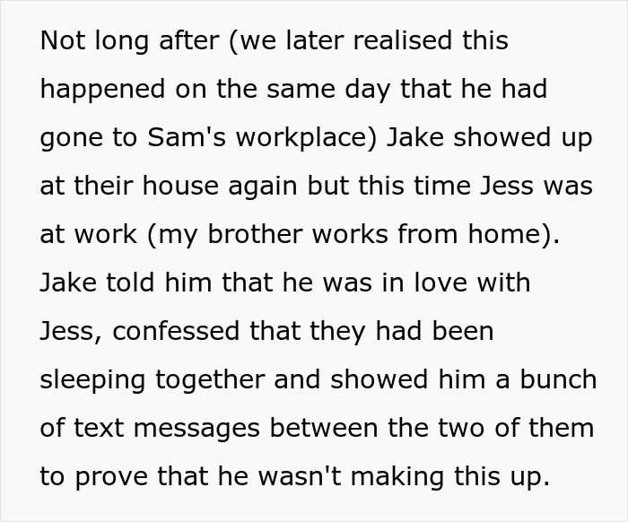 Excerpt describing a pregnant woman cutting off communication after SIL feeds info to her unstable ex.