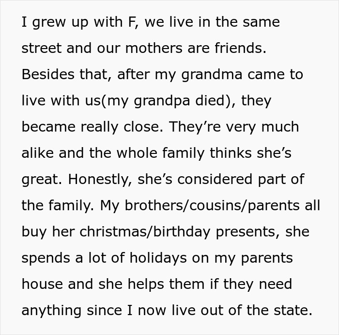 Text describing a woman breaking up with her boyfriend after noticing how close his female friend is to his family. Text describing a woman breaking up with her boyfriend after noticing how close his female friend is to his family.