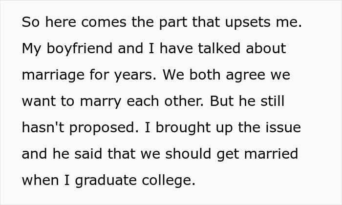 Guy Says "No Degree, No Ring," Annoyed GF Just Wants The Promise That Their Relationship Is Solid