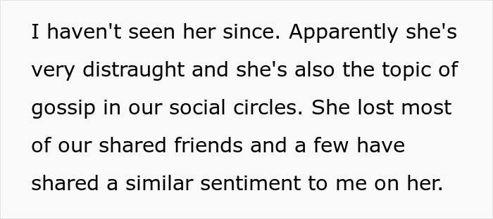 Text excerpt about a woman facing karma after cheating with her sister's baby daddy, causing social gossip and loss of friends.