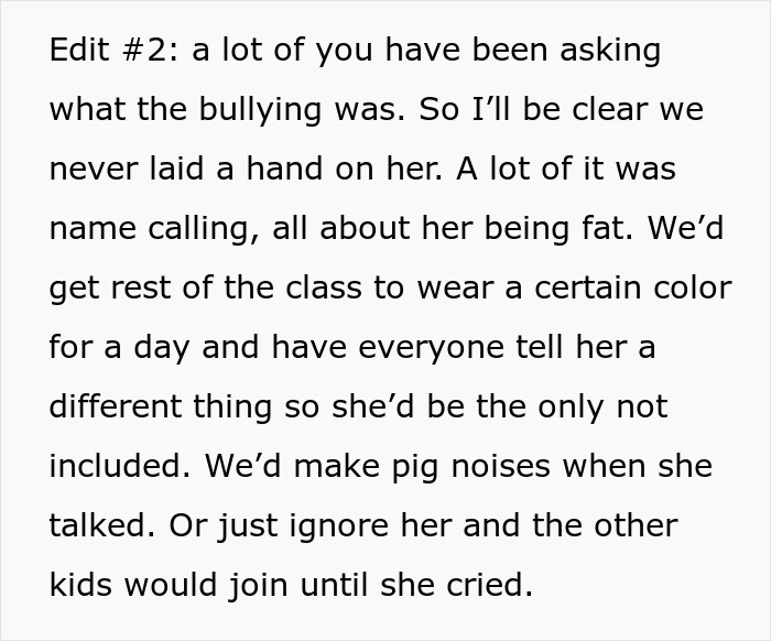 Text excerpt describing school bully behavior involving exclusion and name-calling in a book store manager story. Text excerpt describing school bully behavior involving exclusion and name-calling in a book store manager story.