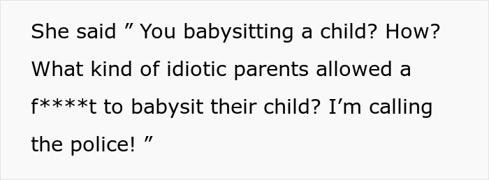 Text message screenshot showing a homophobic MIL accusing son’s boyfriend of babysitting a child and threatening to call the police.