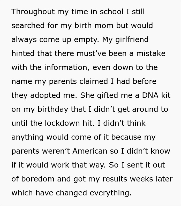 GF Gifts BF A DNA Kit For Fun, Results Expose A Secret His Adopted Parents Kept His Whole Life GF Gifts BF A DNA Kit For Fun, Results Expose A Secret His Adopted Parents Kept His Whole Life