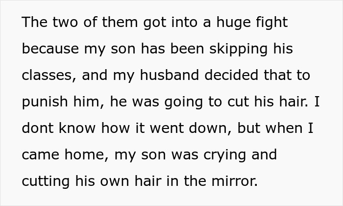 Mean Guy Punishes Teen Stepson By Cutting His Long Hair, Wife "Punishes" His Credit Card In Return